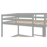 Twin over Twin Floor Bunk Bed,Grey(Old Sku:W50430319) - Home Elegance USA