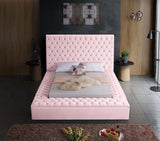 Meridian Furniture - Bliss Velvet Queen Bed In Pink - Blisspink-Q