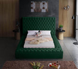 Meridian Furniture - Bliss Velvet Queen Bed In Green - Blissgreen-Q