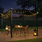 12 x 9 Ft Outdoor Pergola Patio Gazebo,Retractable Shade Canopy,Steel  Frame Grape Gazebo,Sun shelter Pergola for Gardens,Terraces,Backyard