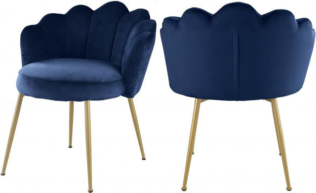 Meridian Furniture - Claire Velvet Dining Chair Set Of 2 In Navy - 748Navy-C