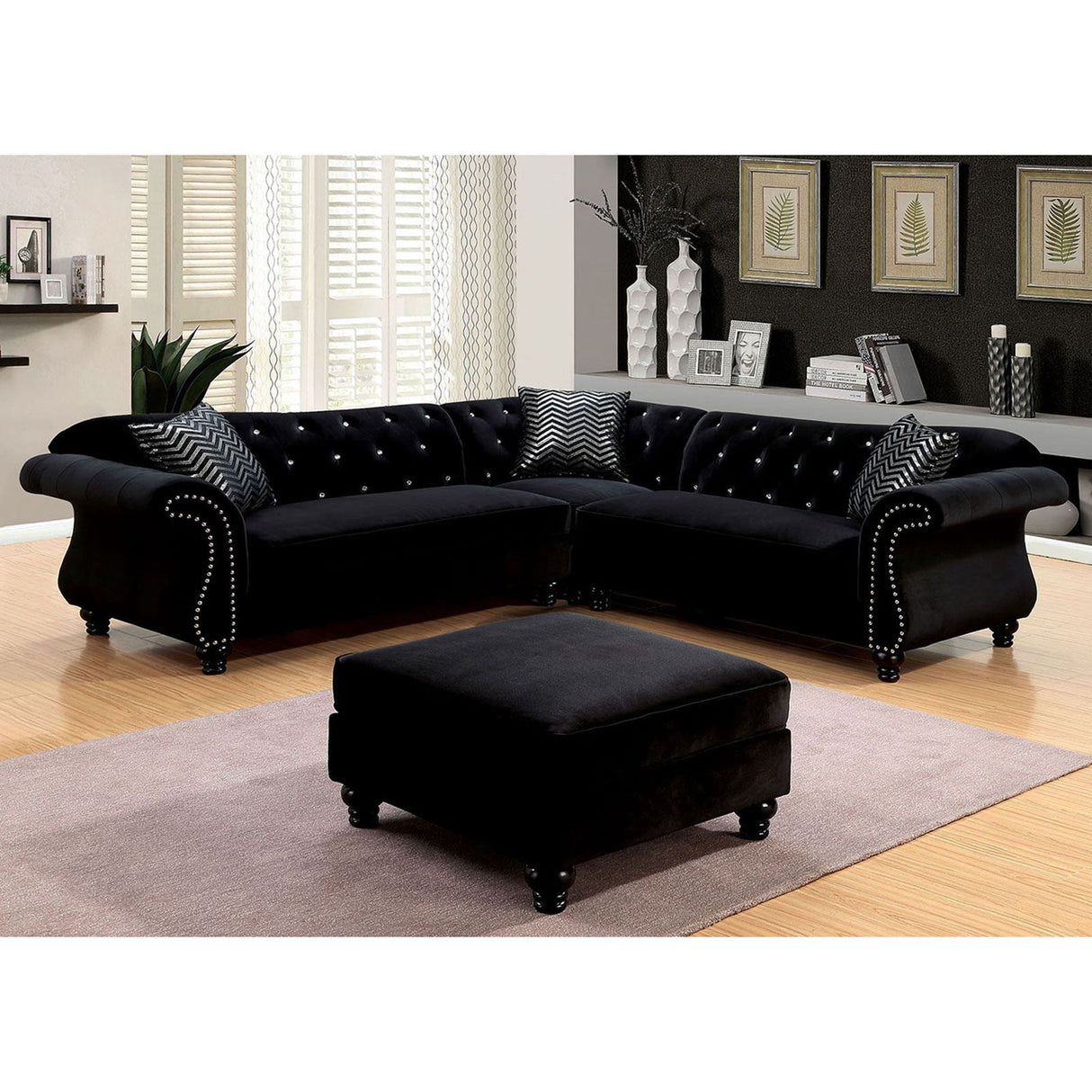 Jolanda - Sectional - Black - Home Elegance USA