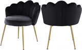 Meridian Furniture - Claire Velvet Dining Chair Set Of 2 In Black - 748Black-C