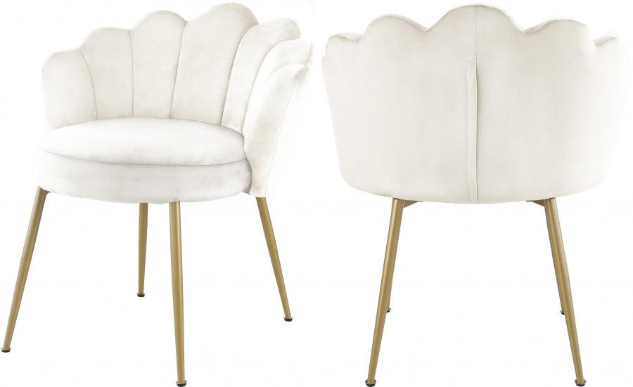 Meridian Furniture - Claire Velvet Dining Chair Set Of 2 In Cream - 748Cream-C