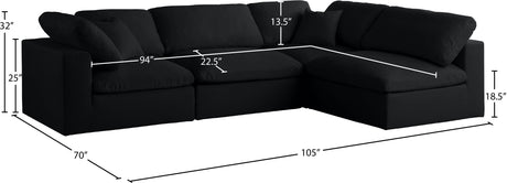 Plush - Cloud Modular Sectional - Black - Home Elegance USA