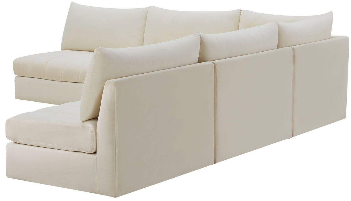 Jacob - Modular Sectional 5 Piece - Cream - Fabric - Modern & Contemporary - Home Elegance USA