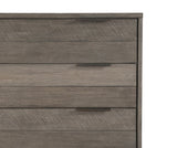 Contemporary Three-Tone Gray Finish Chest of Drawers Perched atop Metal Legs Acacia Veneer Modern Bedroom Furniture - Home Elegance USA