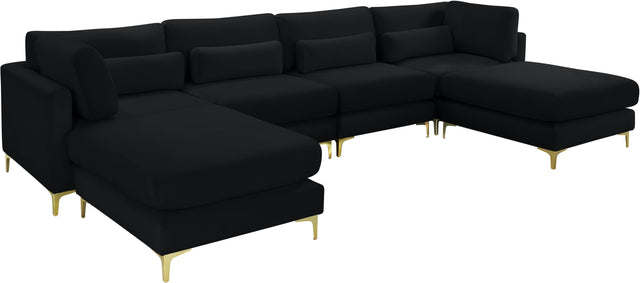 Julia - Modular Sectional 6 Piece - Fabric - Black - Home Elegance USA