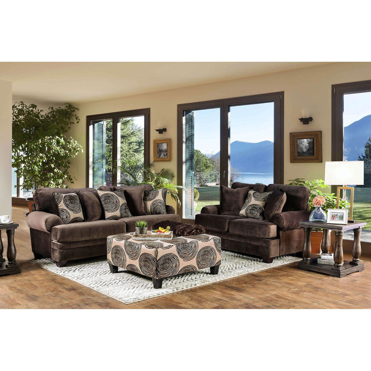 Bonaventura - Sofa & Loveseat - Brown - Home Elegance USA