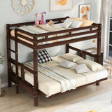 Twin over Full Bunk Bed,Down Bed can be Converted into Daybed,Espresso - Home Elegance USA