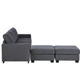 3 Pieces U shaped Sofa with Removable Ottomans | Home Elegance USA