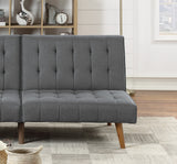 Blue Grey Modern Convertible Sofa 1pc Set Couch Polyfiber Plush Tufted Cushion Sofa Living Room Furniture Wooden Legs - HS00F8501 - ID - AHD - Home Elegance USA - 5