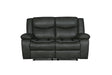 Global United Transitional Leather-Air Reclining Loveseat Home Elegance USA