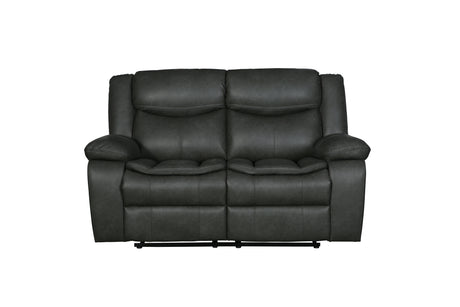 Global United Transitional Leather-Air Reclining Loveseat Home Elegance USA