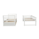 Orisfur. Twin Bunk Beds for Kids with Safety Rail and Movable Trundle bed - Home Elegance USA