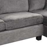 122.1" *91.3" 4pcs Sectional Sofa with Ottoman with Right Side Chaise velvet fabric Dark Gray - SG000810AAE - image - 14