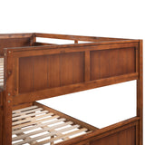 Full Over Full Bunk Bed with Twin Size Trundle, Walnut （ old sku: LP000250AAL) - Home Elegance USA