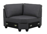 Leo Dark Gray Linen 7Pc Modular L-Shape Sectional Sofa and Ottoman - Home Elegance USA