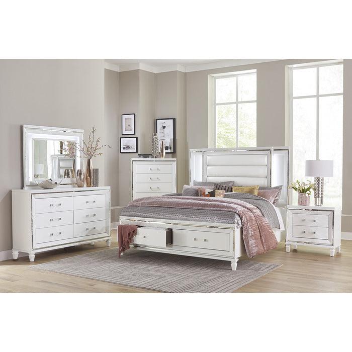 Homelegance - Tamsin Queen Platform Bed With Led Lighting And Footboard Storage In White - 1616W-1*