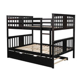 Full over Full Bunk Bed with Twin Size Trundle and Ladder-White(Old SKU: LP000204AAP) - Home Elegance USA