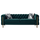 Modern velvet sofa GREEN color - Home Elegance USA