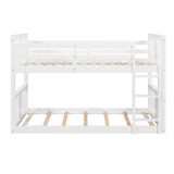 Twin Over Twin Bunk Bed with Ladder, White (Old SKU:LP000107AAK) - Home Elegance USA