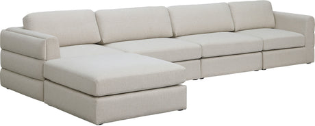 Beckham - Modular Sectional 5 Piece - Beige - Fabric - Home Elegance USA