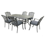 Rectangular 6 - Person 68" Long Aluminum Dining Set with Sunbrella Cushions