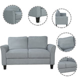 Living Room Sets Furniture Armrest Sofa Single Chair Sofa Loveseat Chair 3-Seat Sofa (ChairLoveseat Chair&3-Seat Sofa, Gray) Home Elegance USA