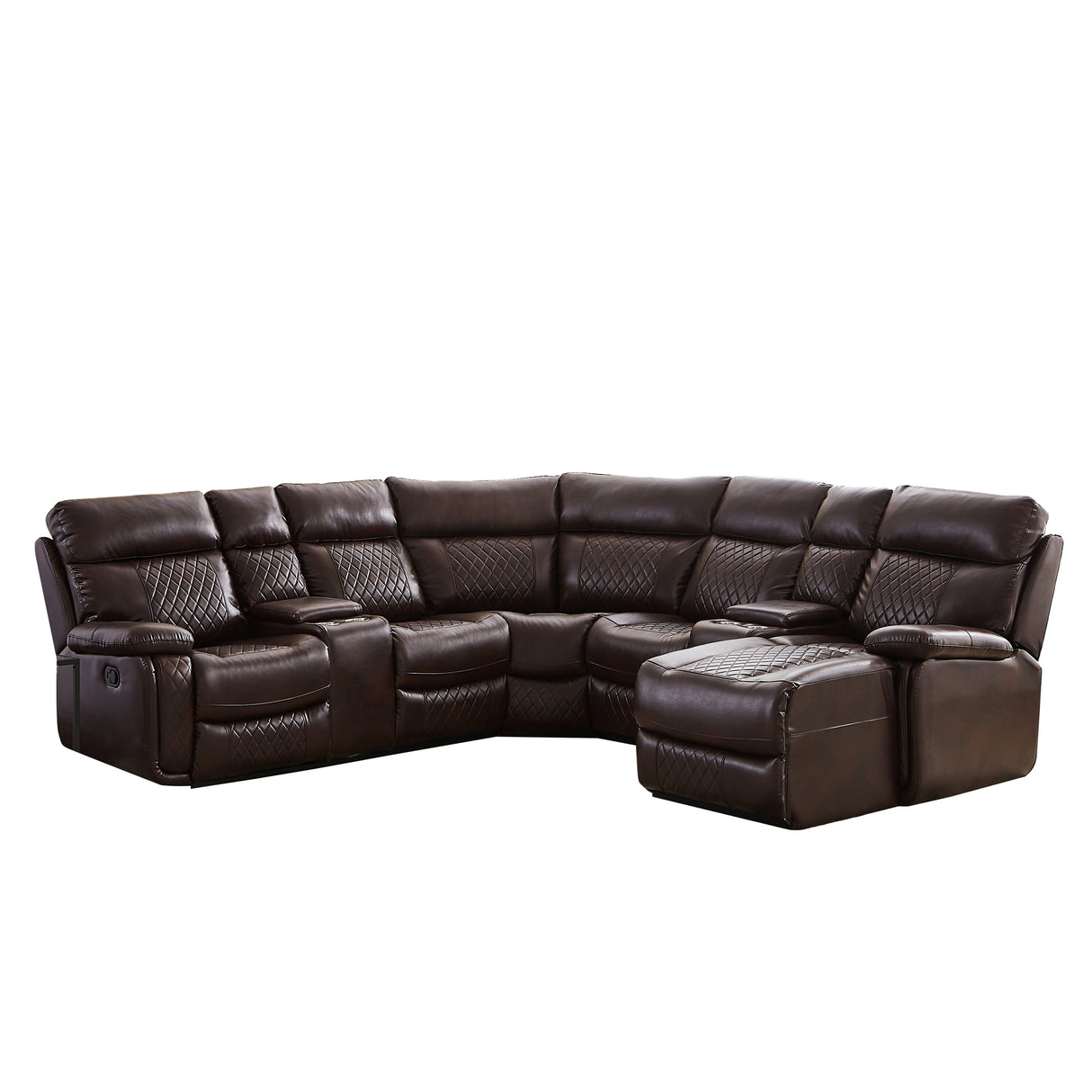 SECTIONAL MOTION SOFA BRWON (same as W223S00509 Size difference, See Details in page.) - Home Elegance USA