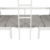 Functional Loft Bed (turn into upper bed and down desk，cushion sets are free),Twin Size,White - Home Elegance USA