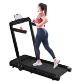 Folding Treadmill, Installation-Free Under Desk Electric Treadmill 2.5HP, with Bluetooth APP and speaker, Remote Control, Display, Walking Jogging Running Machine Fitness Equipment for Home Gym Office