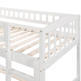 Twin Over Twin Bunk Bed with Slide and Ladder, White(OLD SKU :LP000514AAK) - Home Elegance USA