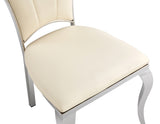 DINING CHAIR  SILVER LEG WHITE PU SEAT 4PCS/SET - Home Elegance USA