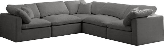 Plush - Cloud 5 Piece Modular Sectional - Grey - Home Elegance USA