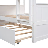 Full Over Full Bunk Bed with Twin Size Trundle, White ( old sku: LP000250AAK ) - Home Elegance USA