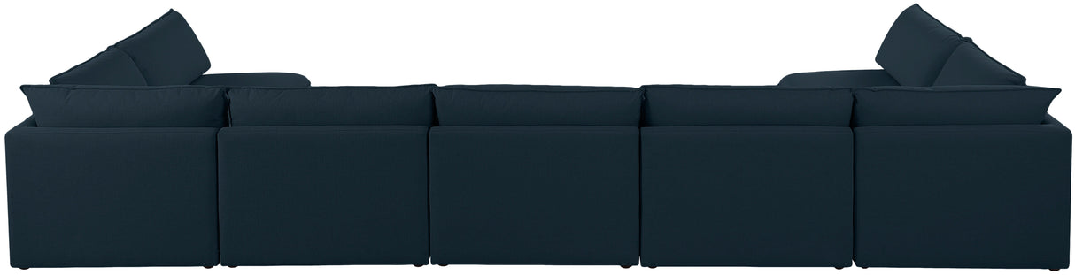 Mackenzie - Modular Sectional 7 Piece - Navy - Fabric - Home Elegance USA