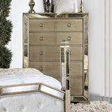 Loraine - 5 Piece Queen Bedroom Set With Chest - Champagne - Home Elegance USA