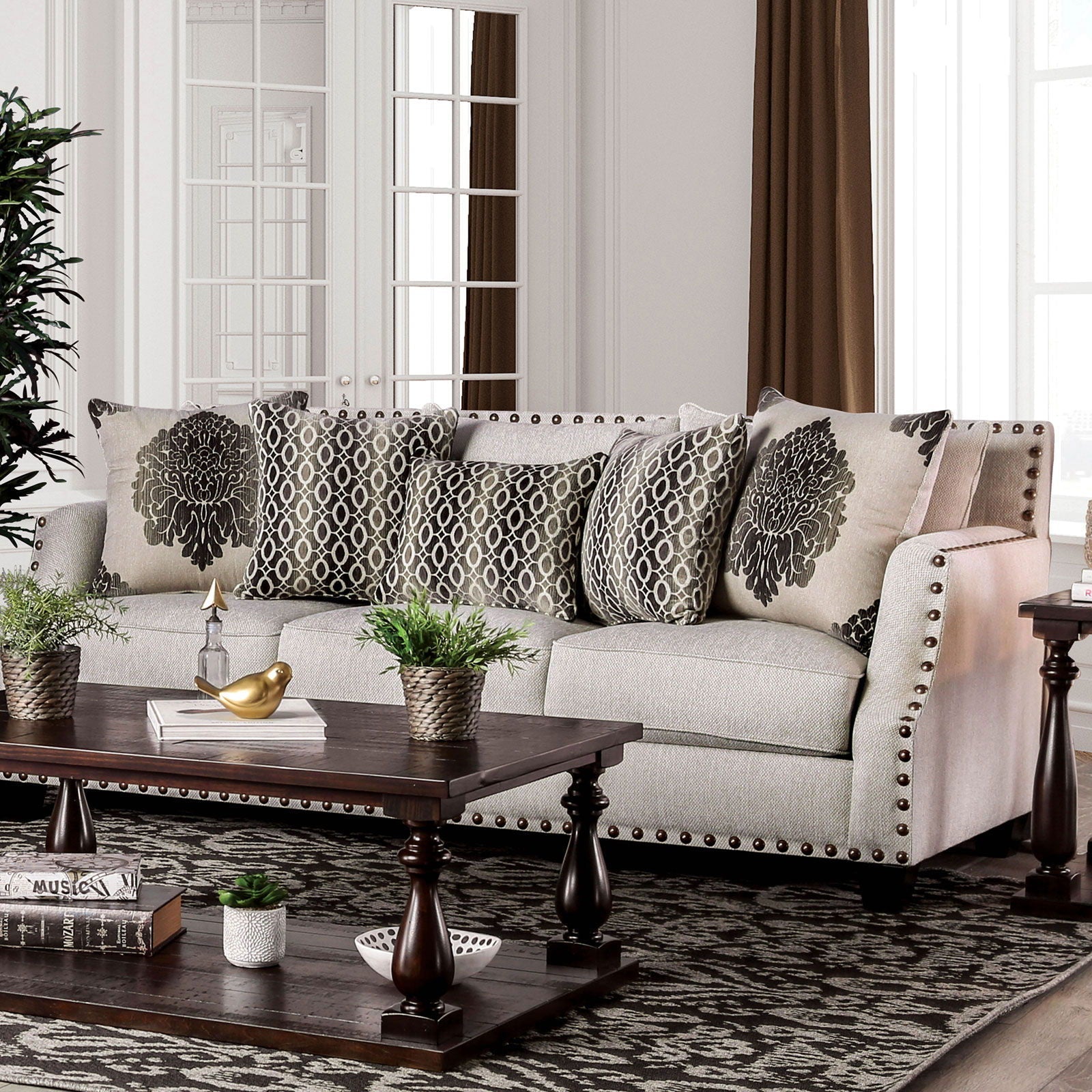 Cornelia - Sofa & Loveseat - Beige - SM3072 - 2PC - Home Elegance USA - 2