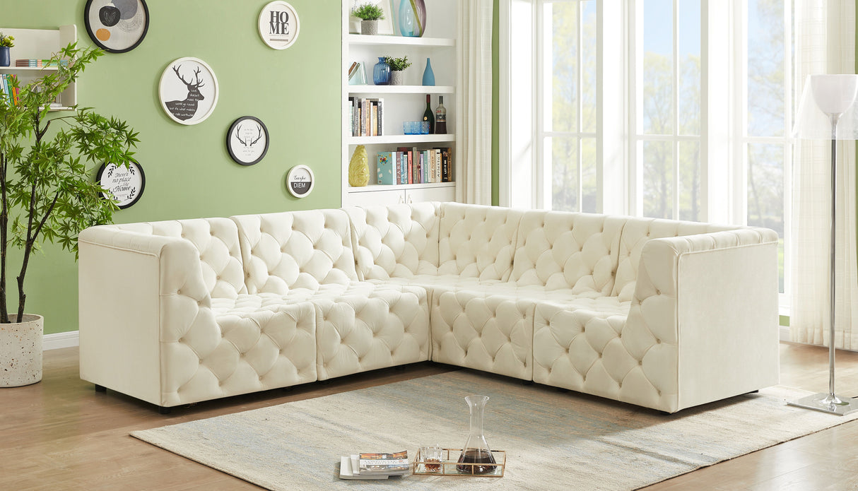 Tuft - Modular Sectional 5 Piece - Cream - Home Elegance USA