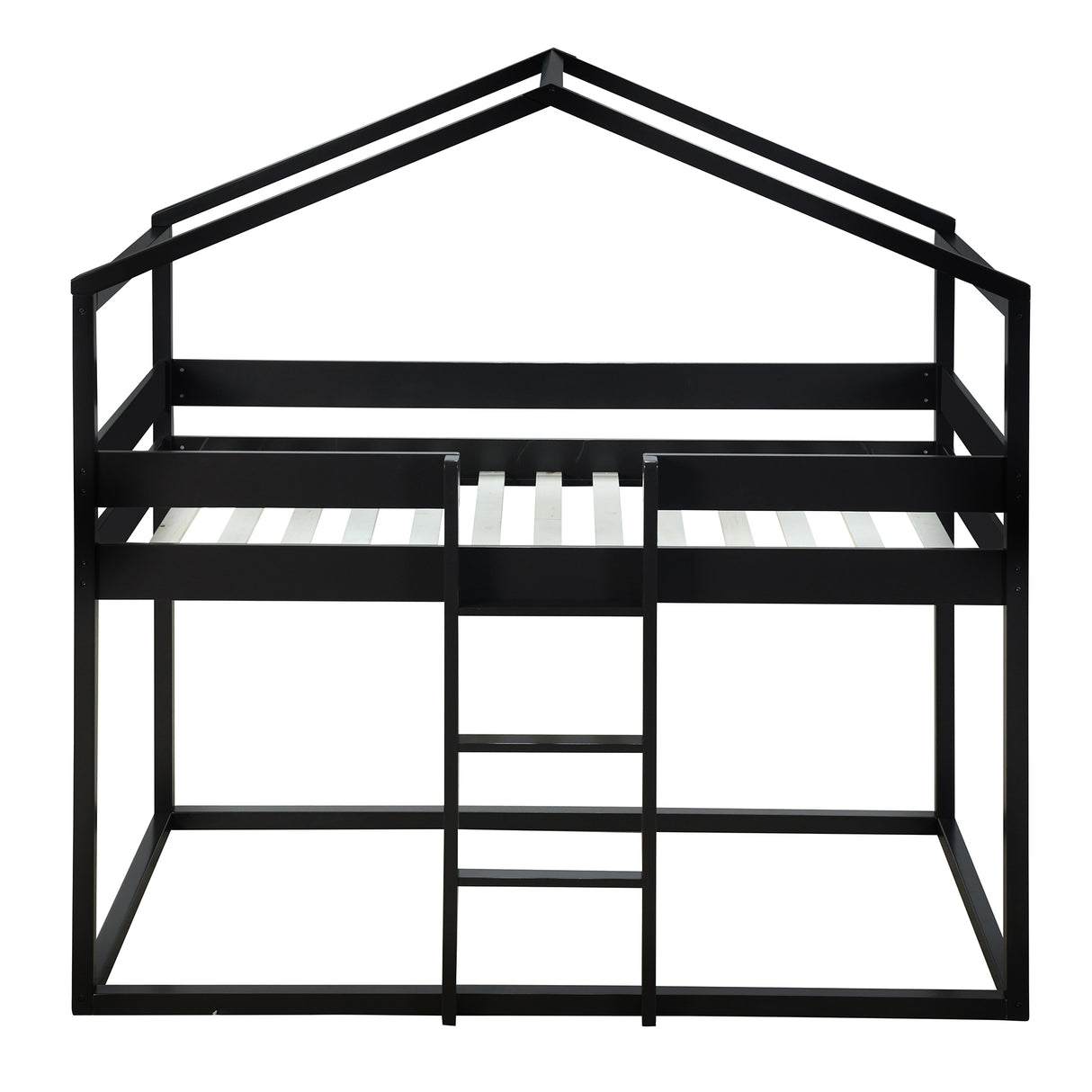 Twin Over Twin Bunk Bed Wood Bed with Tent, Espresso - Home Elegance USA