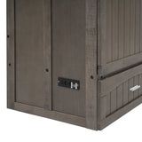 Queen Size Murphy Bed with Built-In Charging Station, Antique Grey(Expected Arrival Time: 8.9) - Home Elegance USA