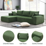 109*68" Modular Sectional Living Room Sofa Set, Modern Minimalist Style Couch, Upholstered Sleeper Sofa for Living Room, Bedroom, Salon, 2 PC Free Combination, L - Shape, Green | Home Elegance USA