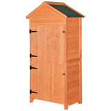 Outdoor Storage Shed - Wood Garden Storage Cabinet - Waterproof Tool Storage Cabinet with Lockable Doors for Garden, Patio, Backyard, Backyard, Patio, Lawn, Meadow, Farmland