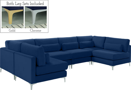 Julia - Modular Sectional 6 Piece - Navy - Home Elegance USA