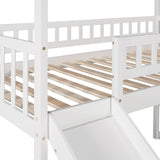 Twin Loft Bed with Two Drawers and Slide, House Bed with Slide, White (Old SKU: LP000130AAK) - Home Elegance USA