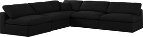 Serene - Cloud 5 Piece Modular Sectional - Black