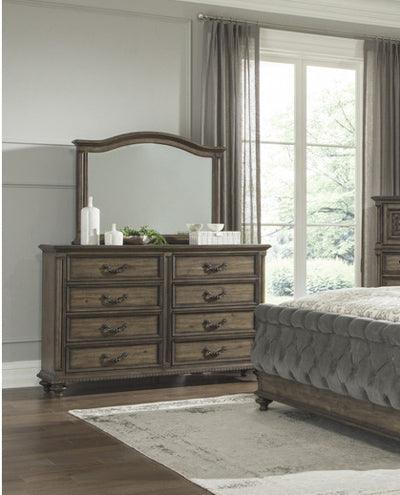 Homelegance - Rachelle Dresser With Mirror In Weathered Pecan - 1693-Dm