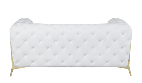 Global United Transitional 100% Top Grain Italian Leather Upholstered Loveseat Home Elegance USA