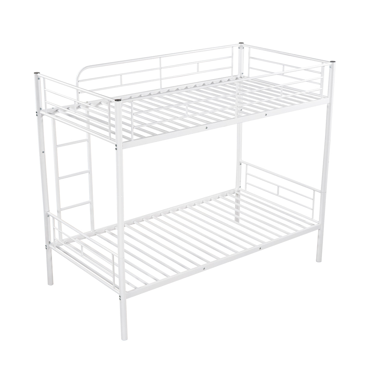 Twin Over Twin Metal Bunk Bed (White)( old sku: MF189201KAA ) - Home Elegance USA